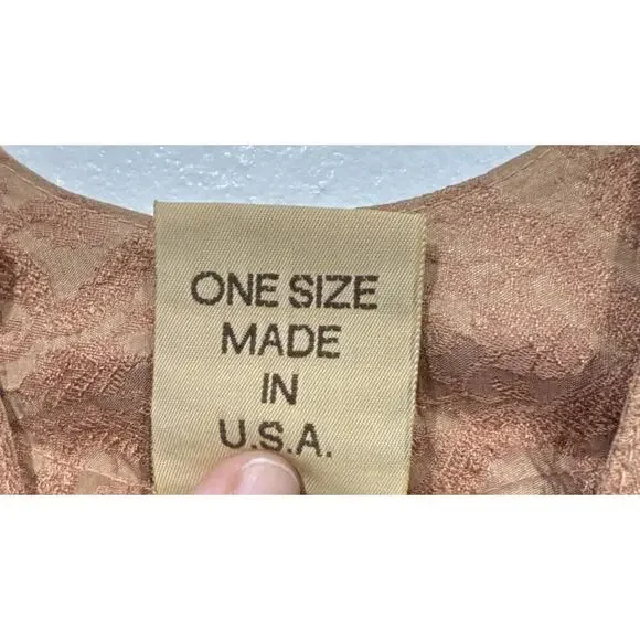 URU Mixed Print Flowy Asymmetrical Tunic Top Womens One Size Silk Boho FLAWED - Picture 9 of 16